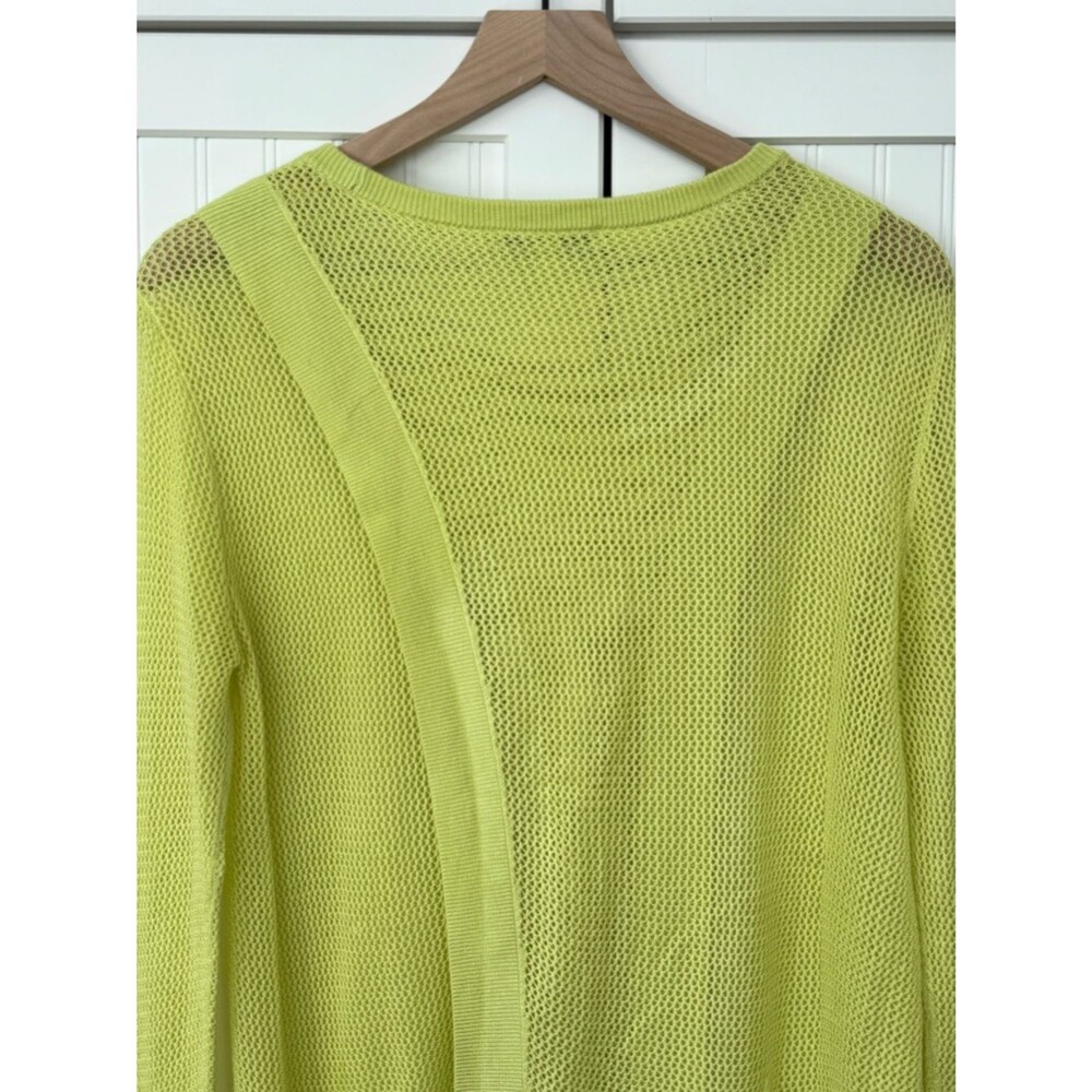 CAbi Lime Green/Yellow Open-Knit Pullover Sweater - Size M - Picture 6 of 7